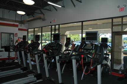 Each piece of cardio equipment has it's own television.