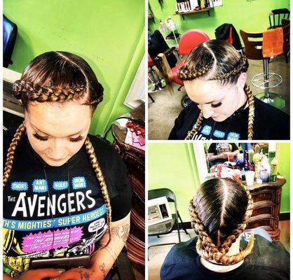 Two cornrows