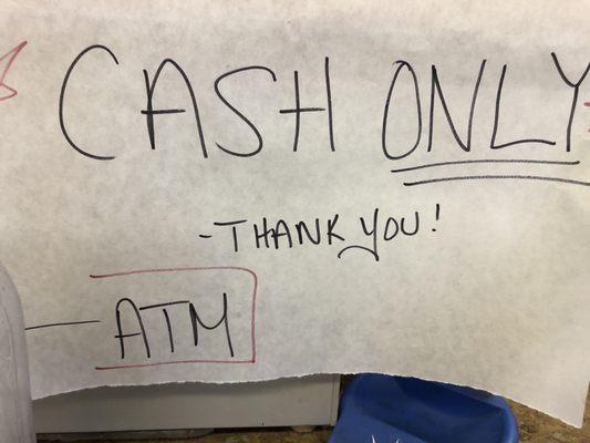 Cash only