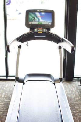 We carry LifeFitness Cardio equipment- their BRAND NEW models with all the bells and whistles.