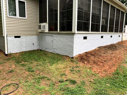 Crawl Space/foundation exterior painting.