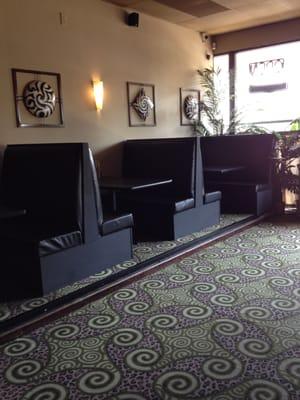 Interior, comfy booths