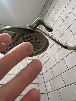 Dust on top of the shower head