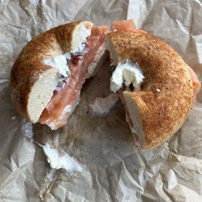 Lox on Old Bay bagel