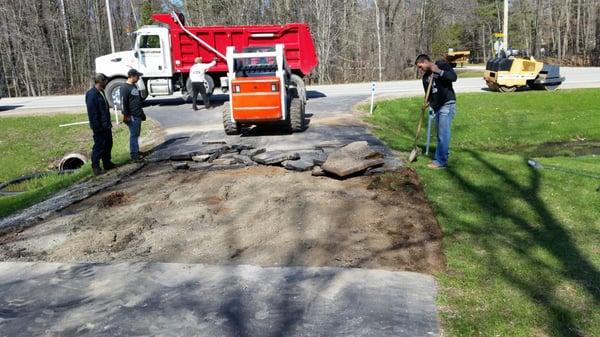 Degraded driveway tear-out.