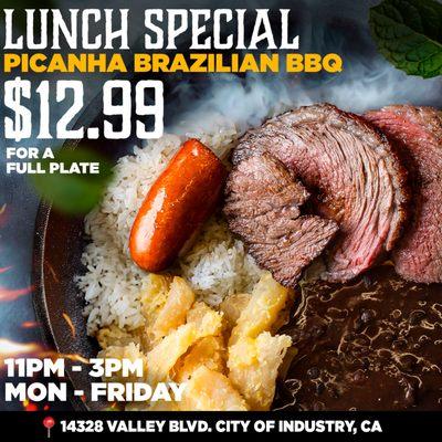 Try our new Lunch Special for Only $12.99.