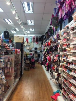 Back of store, they sell underwear, tank tops, backpacks, beanies, purses etc