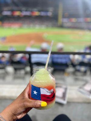 $20 margarita with souvenir cup. Tastes just like QT.  I'll pass next time.