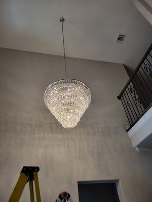 Another high ceiling chandelier with over 400 crystals,,