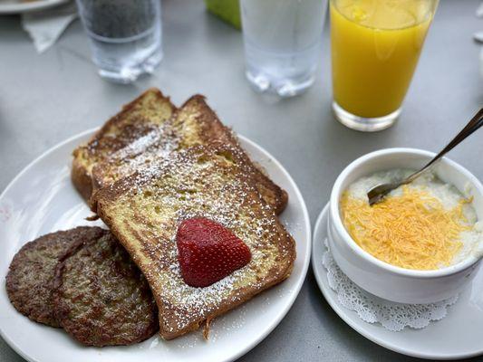 Frenchy French - w/ Pork Sausage cheese grits