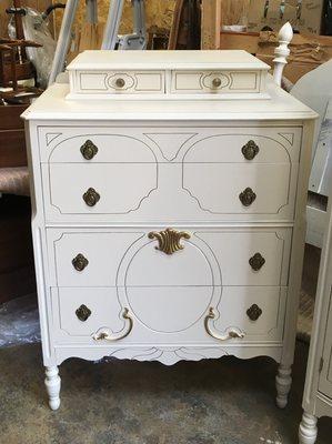 Painted chest with gold accents