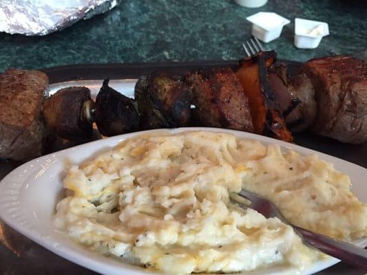 Beef Kabob with a twice baked potato!