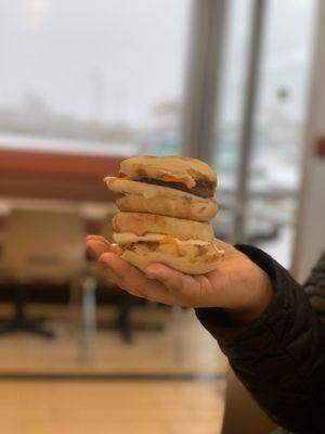 Going beyond with these veggie breakfast sandwiches!