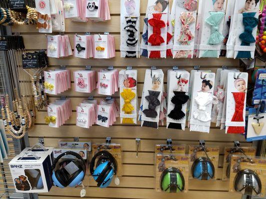 New & used things galore. Baby Banz protect kids' ears from loud noises. Very important!