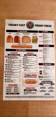 New menu