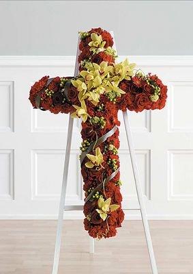 Floral spray for Christian funeral.