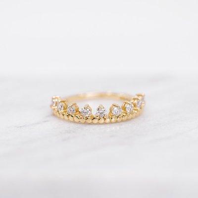 'Nola' 14k gold band with diamonds