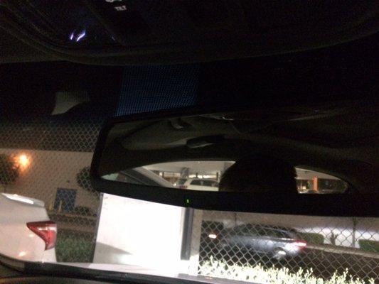 Rearview mirror when car is in drive.  Functions like a normal mirror