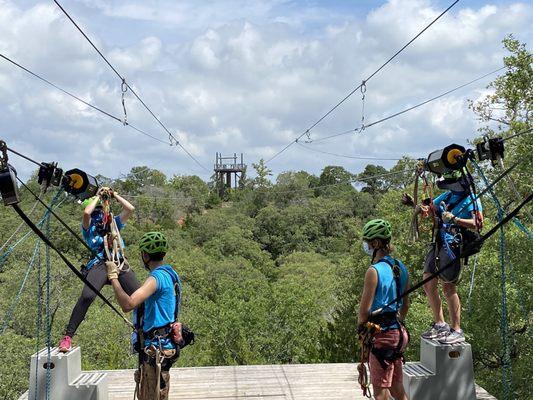 Our guides coming in for a landing!  Happy birthday, Cade!