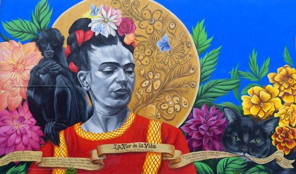 New Mural at  Frida’s Closet in SF La Flor de la Vida