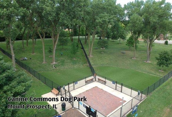 A muddy dog park landing turned green year-round with PetGrass!