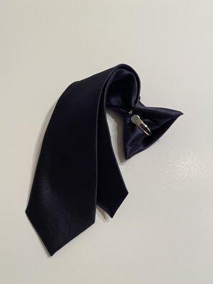 Navy blue kids clip on necktie , 3-8 y.o. , 11"