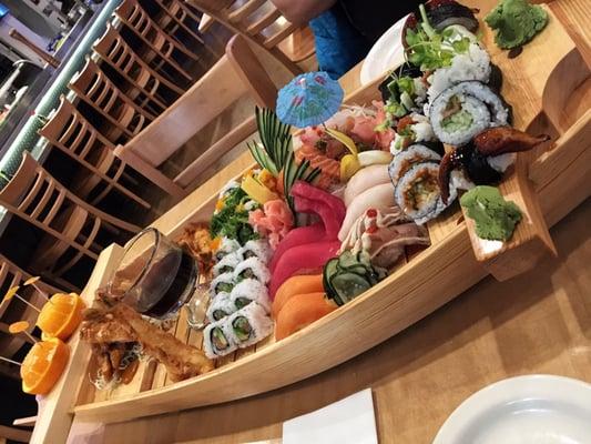 Sushi boat. Unreal. Great variety.