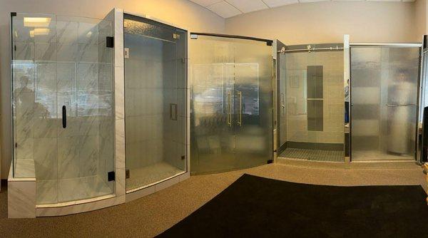 New full size shower door showroom