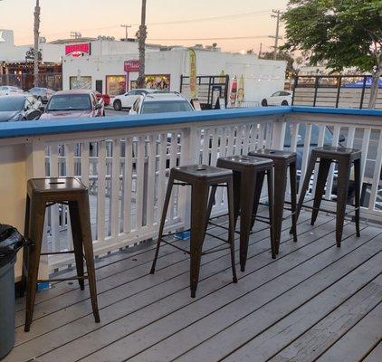 Some seating on the front deck