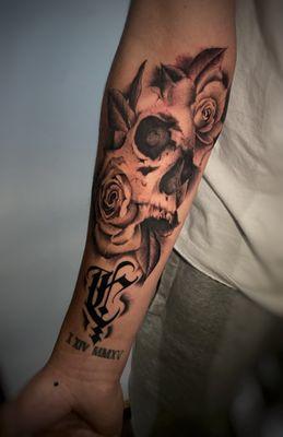 Ivan with the skull rose and letter combo