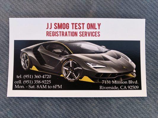 JJ Smog Test Only