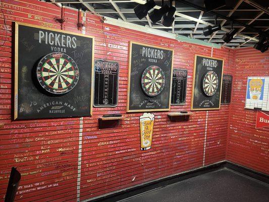 11/24.  3 nice new dart boards downstairs