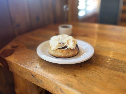 Cinnamon roll with cream cheese frosting