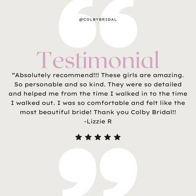 Bride testimonial