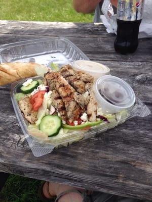 Greek salad with chicken