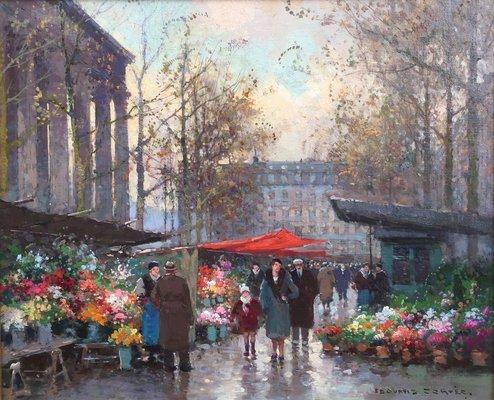 'La Marche aux Fleurs a la Madeleine' by Edouard Cortes. French 1882-1969