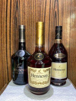 Our selection of Hennessy.