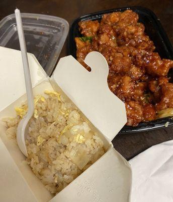 Orange Chicken with Fried Rice