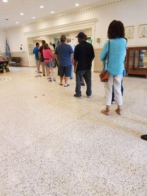 Long line.... 30 to 40 minutes to pay your property taxes