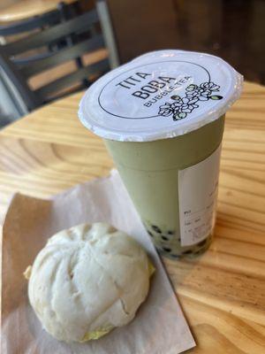 Chicken Bun-LG & Matcha Latte