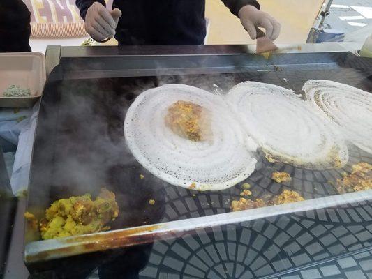 Yummy street dosa made fresh to order!