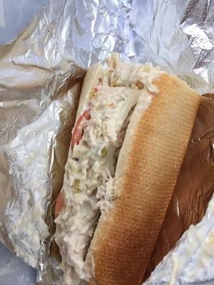 Chicken salad hoagie