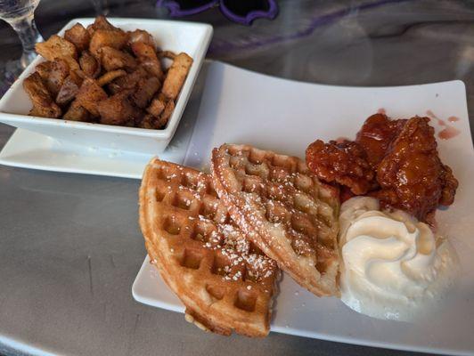 Chicken & Waffles, Potatoes n Onions