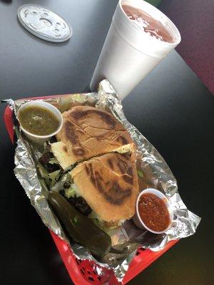 Cabeza Torta and Strawberry Agua Fresca