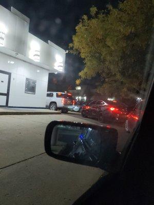 White Castle has a line wrapping around the building and it's not even 8:00 yet