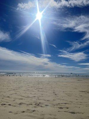 Literally a 5 minute walk to the beach pier. Good walking areas so it's easy to carry your stuff to the beach.