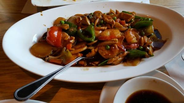 Shrimp & Chicken stir fry. Veggies were wonderfully fragrant and fresh!