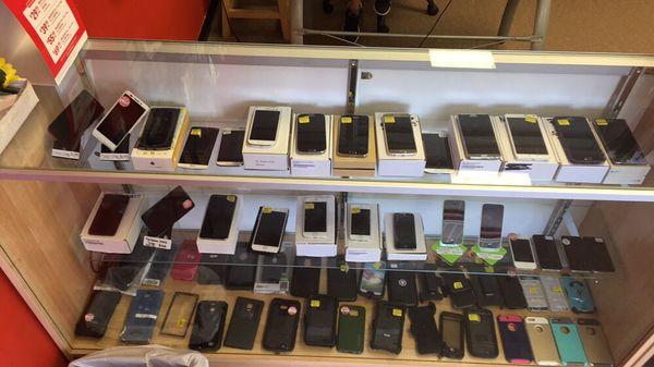 Large selection of gently used phones