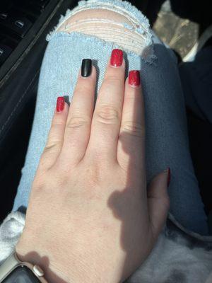 Red and black nails