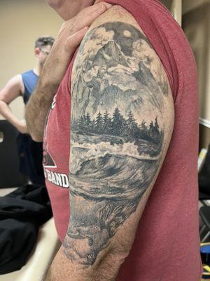 Black and grey half sleeve